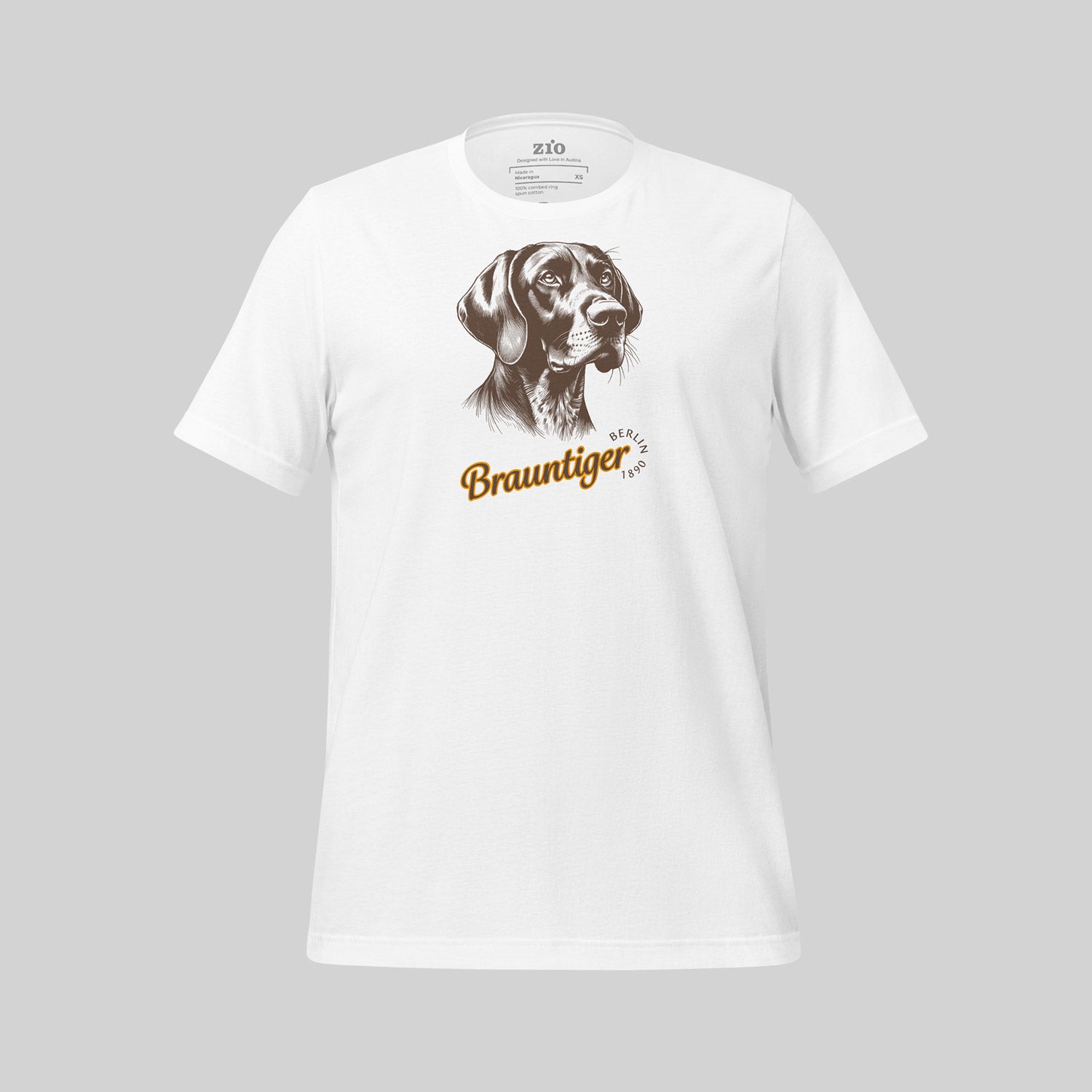 Deutsch Kurzhaar Brauntiger T-Shirt White, Rundhals - zio for paws