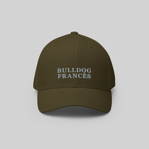 BD Francés Cap by ZIO in green (olive), dog breed “Bulldog Francés” embroidered.
