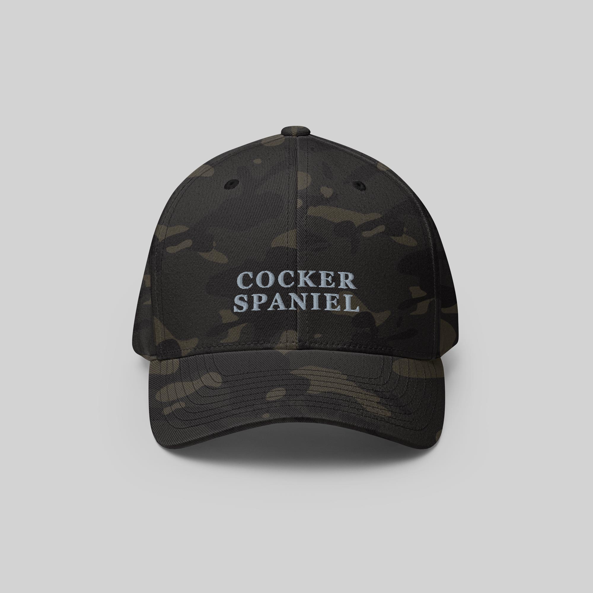 Cocker Spaniel Cap by ZIO in multicam (camouflage). Dog breed “Cocker Spaniel" embroidered.
