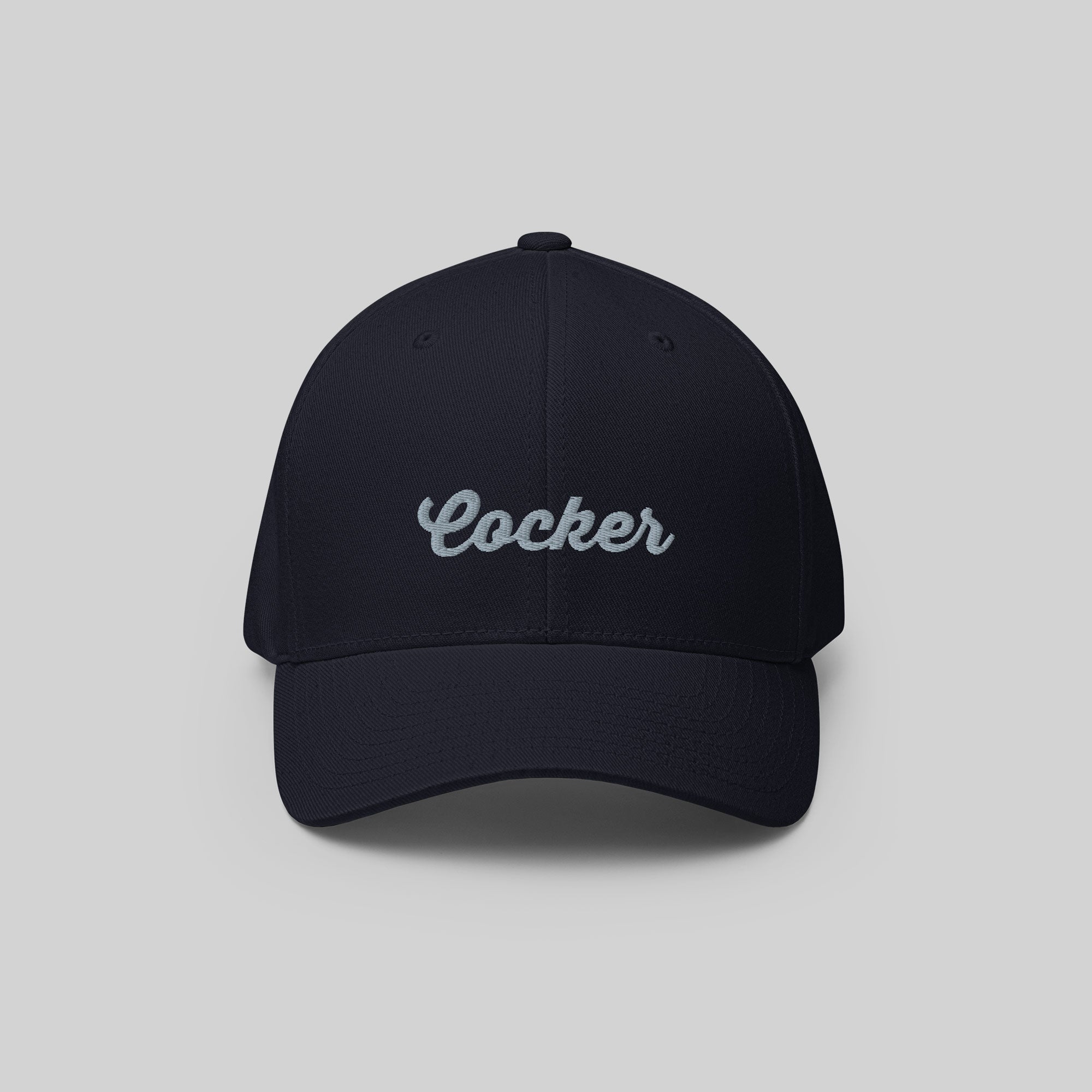 Cocker Spaniel Signature Cap by ZIO in blue (dark navy), dog breed "Cocker” (Cocker Spaniel) embroidered.