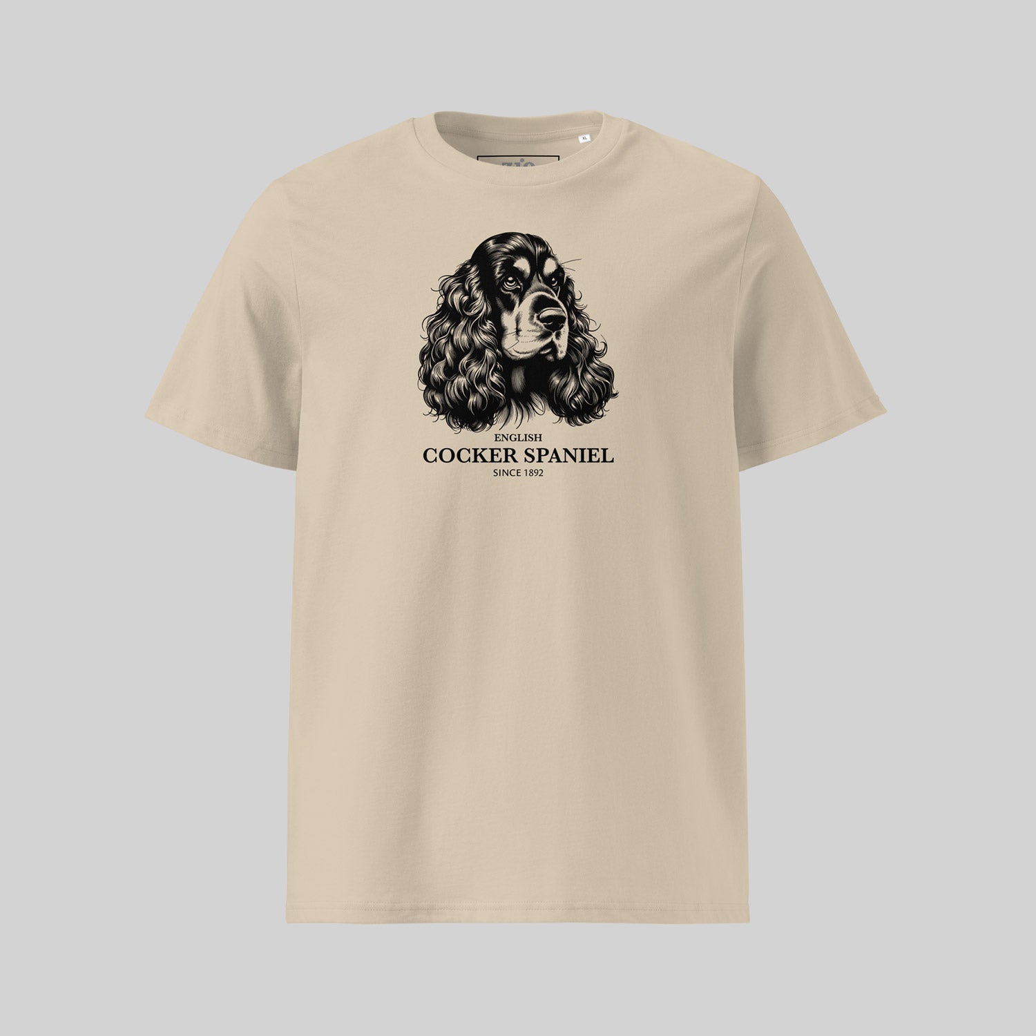 English Cocker Spaniel T-Shirt by ZIO - Hand-drawn dog breed design, unisex cotton shirt for dog lovers