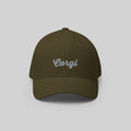 Corgi Signature Cap by ZIO in green (olive), “Corgi” embroidered - Welsh Corgi dog breed.