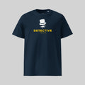 Crime Club x ZIO "Detective" T-Shirt in Blau – Unisex-Shirt aus Bio-Baumwolle, perfekt für Hobby-Detektive  und Rätselabende.