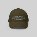 German Shorthaired Pointer Cap by ZIO in green (olive). Dog breed “German Shorthaired Pointer” embroidered.
