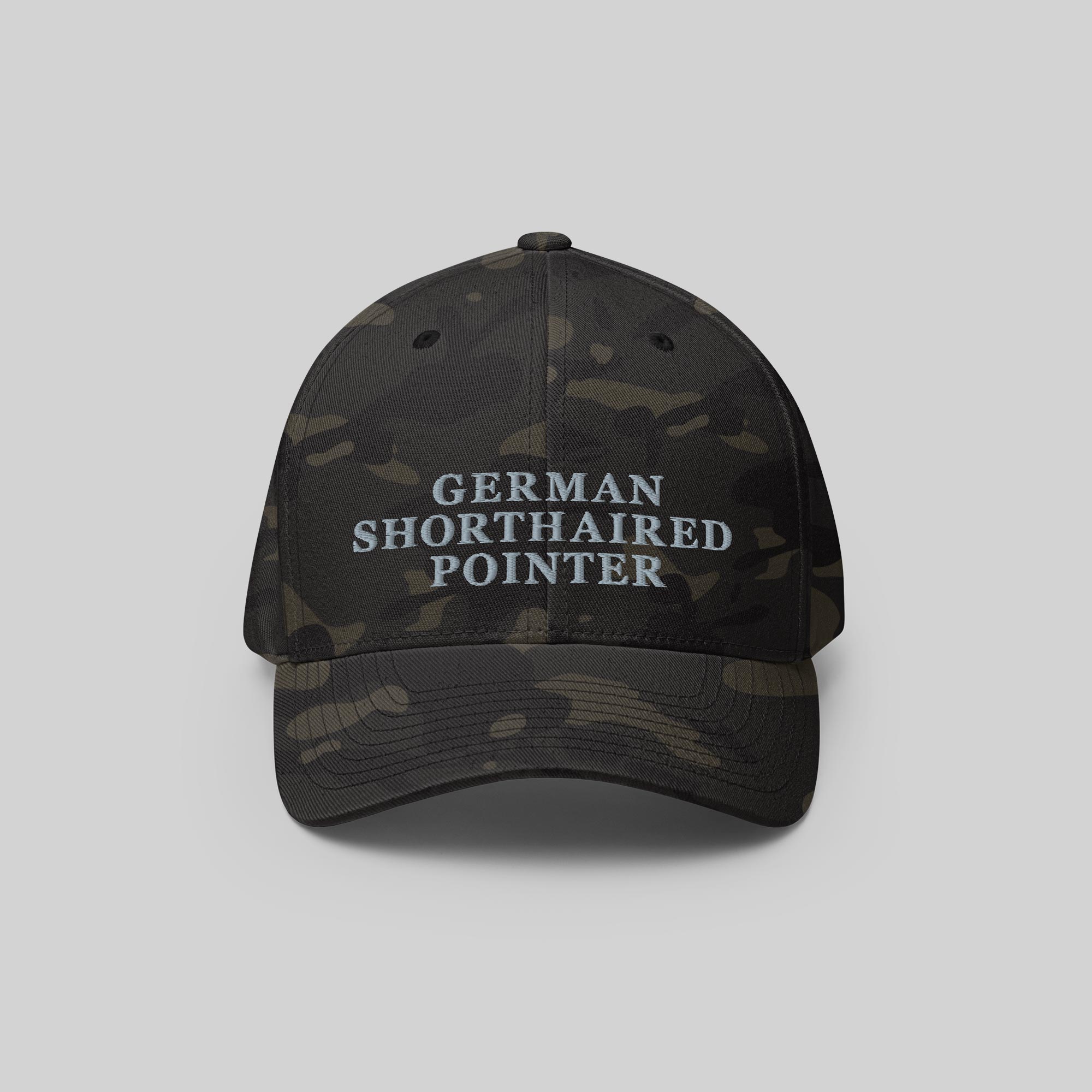 German Shorthaired Pointer Cap by ZIO in multicam (camouflage). Dog breed “German Shorthaired Pointer” embroidered.
