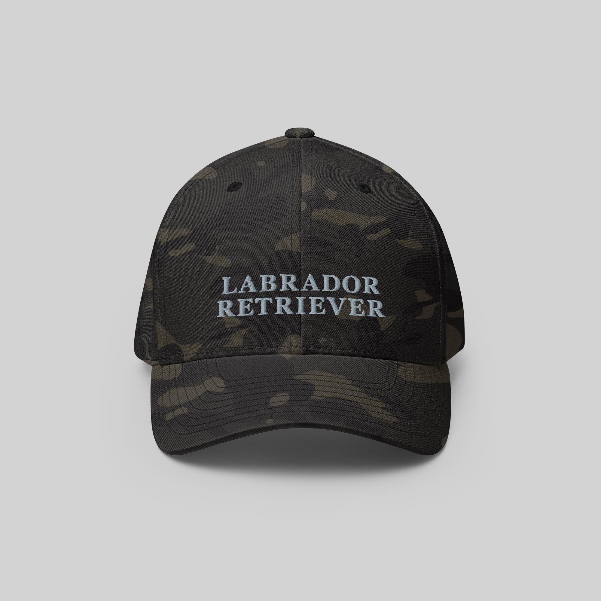 Labrador Retriever Cap by ZIO in multicam (camouflage). Dog breed “Labrador Retriever" embroidered.