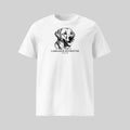 Labrador Retriever T-Shirt in White by ZIO - Hand-drawn dog breed design, unisex organic cotton shirt for dog lovers.
