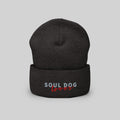Soul Dog Beanie by ZIO in dark grey, “Soul Dog Lover" embroidered.