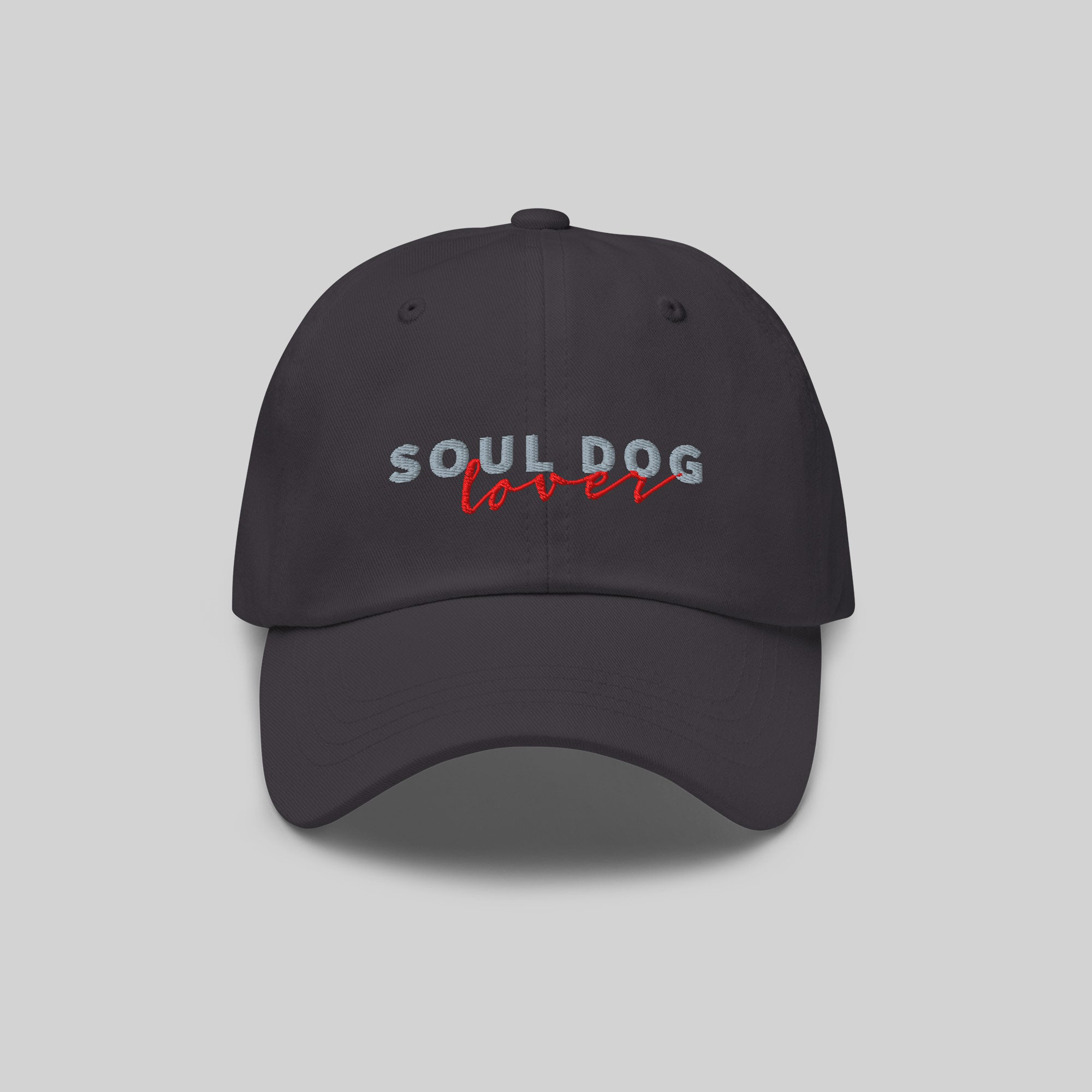 Soul Dog Cap by ZIO in grey, “Soul Dog Lover" embroidered.