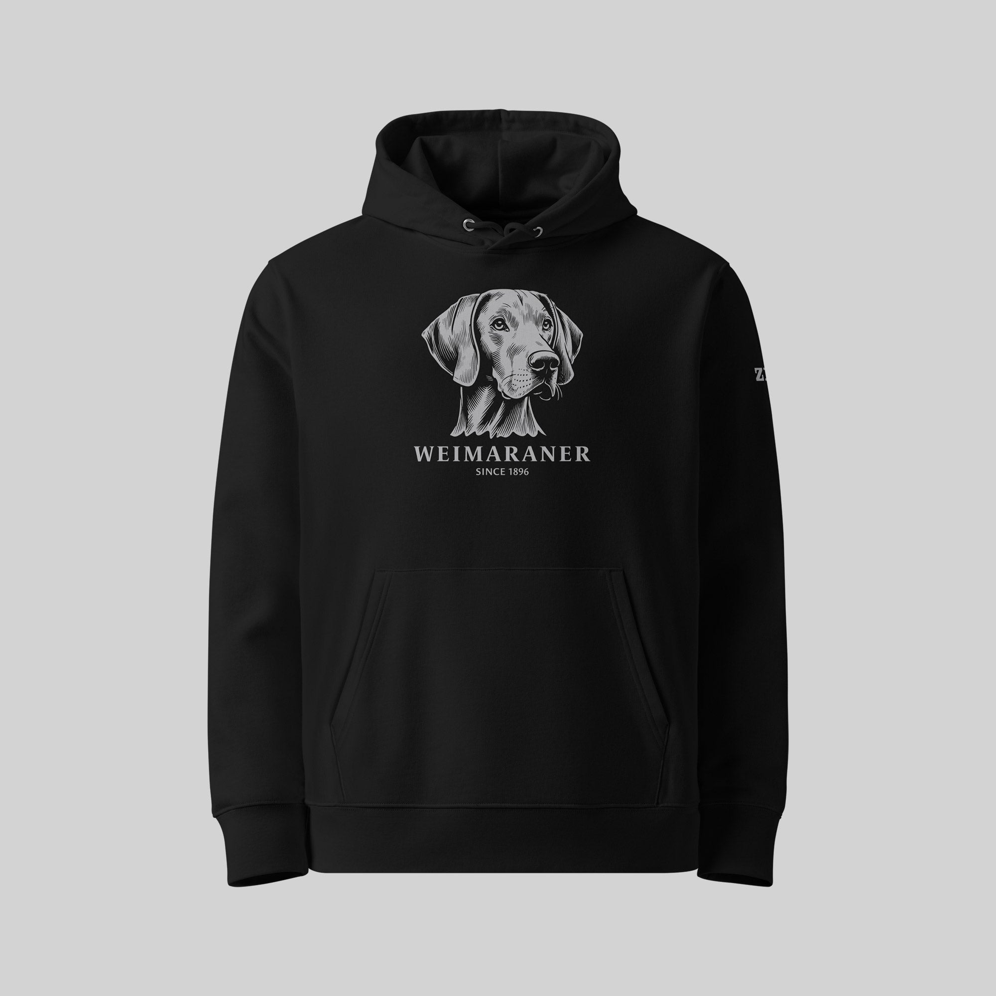 English Cocker Spaniel dog breed Hoodie in Black by ZIO – Hand-drawn design, unisex organic cotton hoodie for dog lovers.