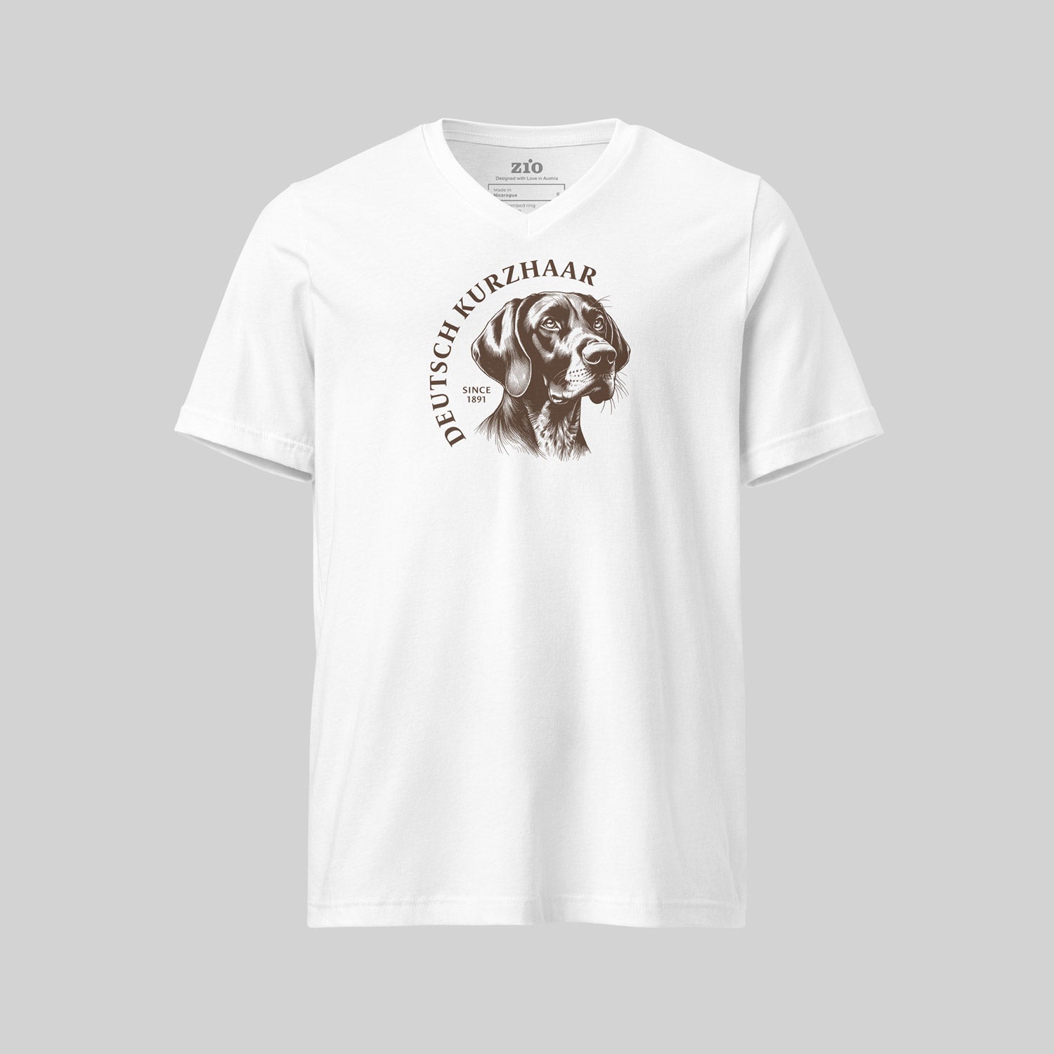 Deutsch Kurzhaar T-Shirt, White, V-Neck - zio for paws