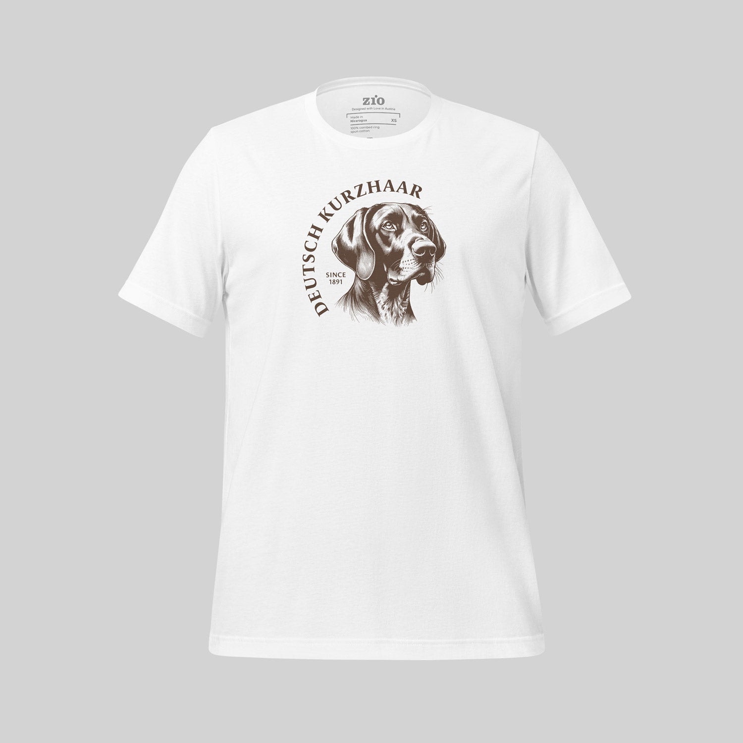 Deutsch Kurzhaar  T-Shirt, White, Crew Neck - zio for paws