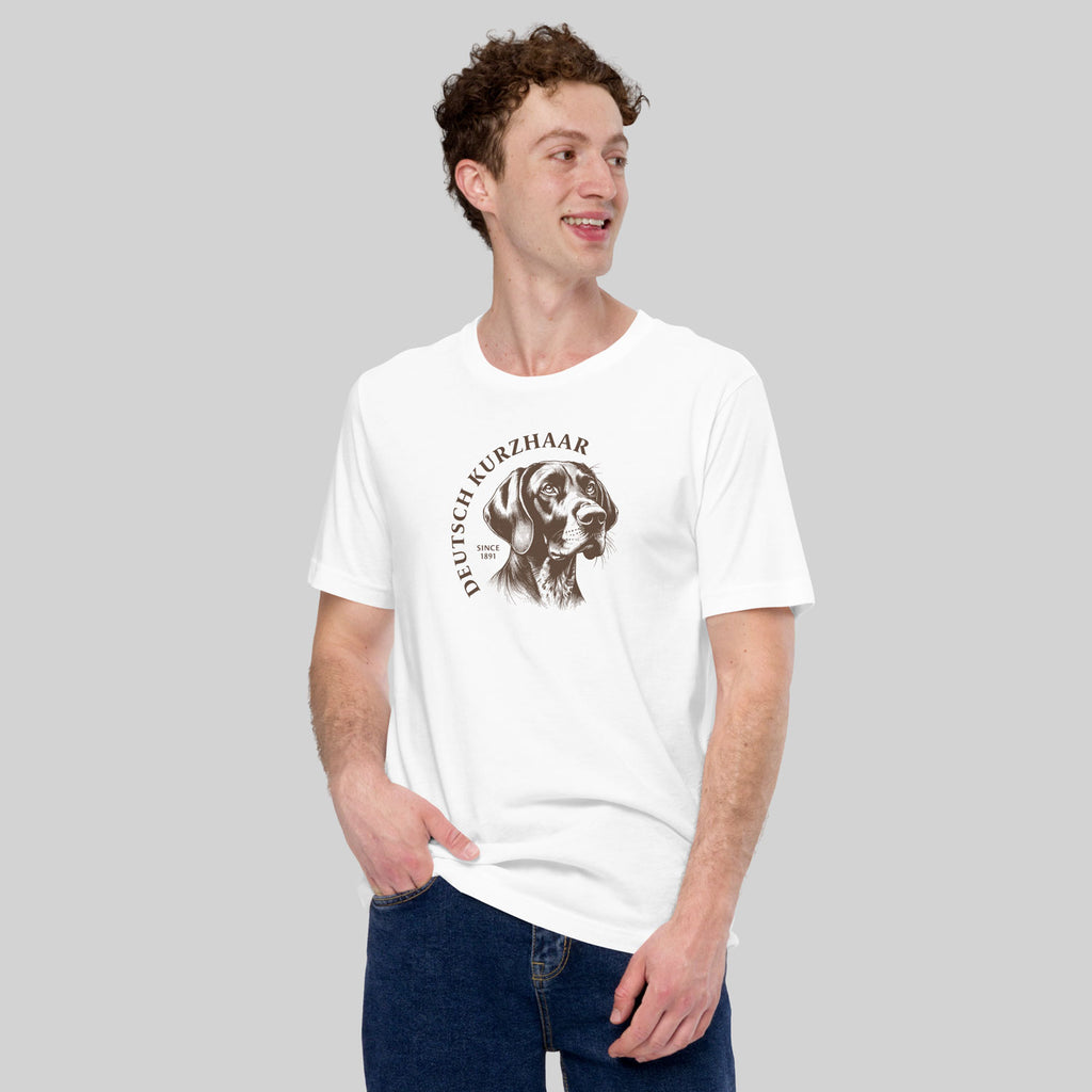 Deutsch Kurzhaar T-Shirt, White, Crew Neck, man - zio for paws