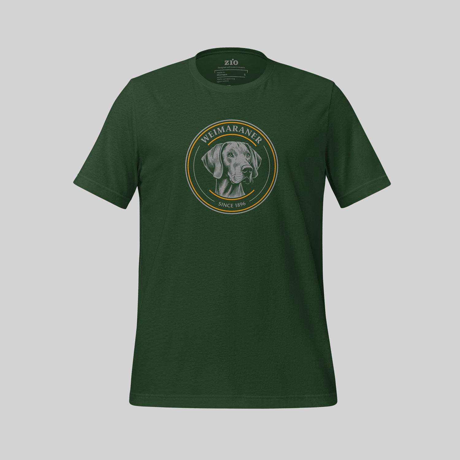 Weimaraner 1896 T-Shirt, Green - zio for paws