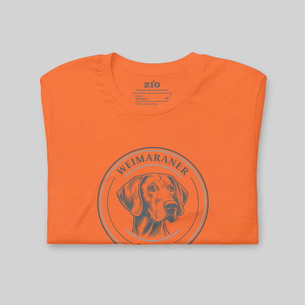 Weimaraner 1896 T-Shirt Orange folded - zio for paws