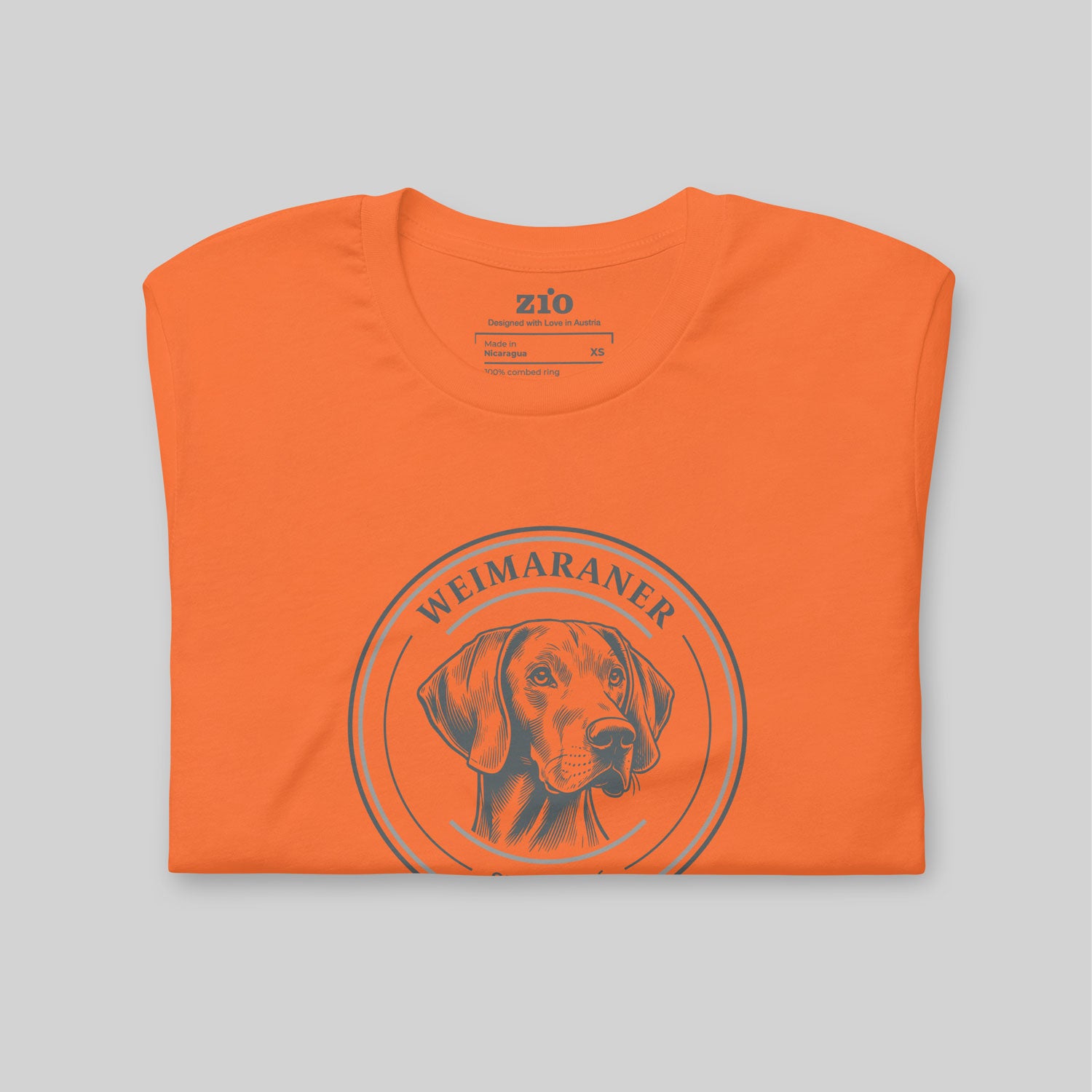 Weimaraner 1896 T-Shirt Orange folded - zio for paws