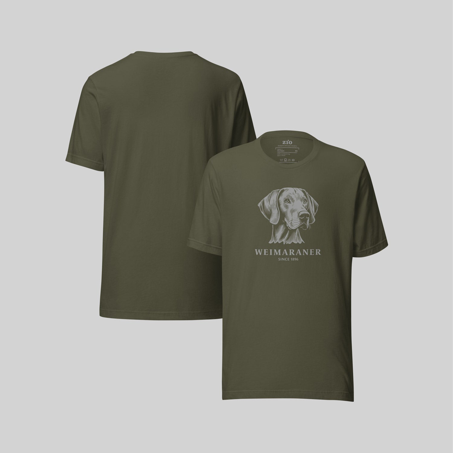 Weimaraner T-Shirt Military front back- zio for paws