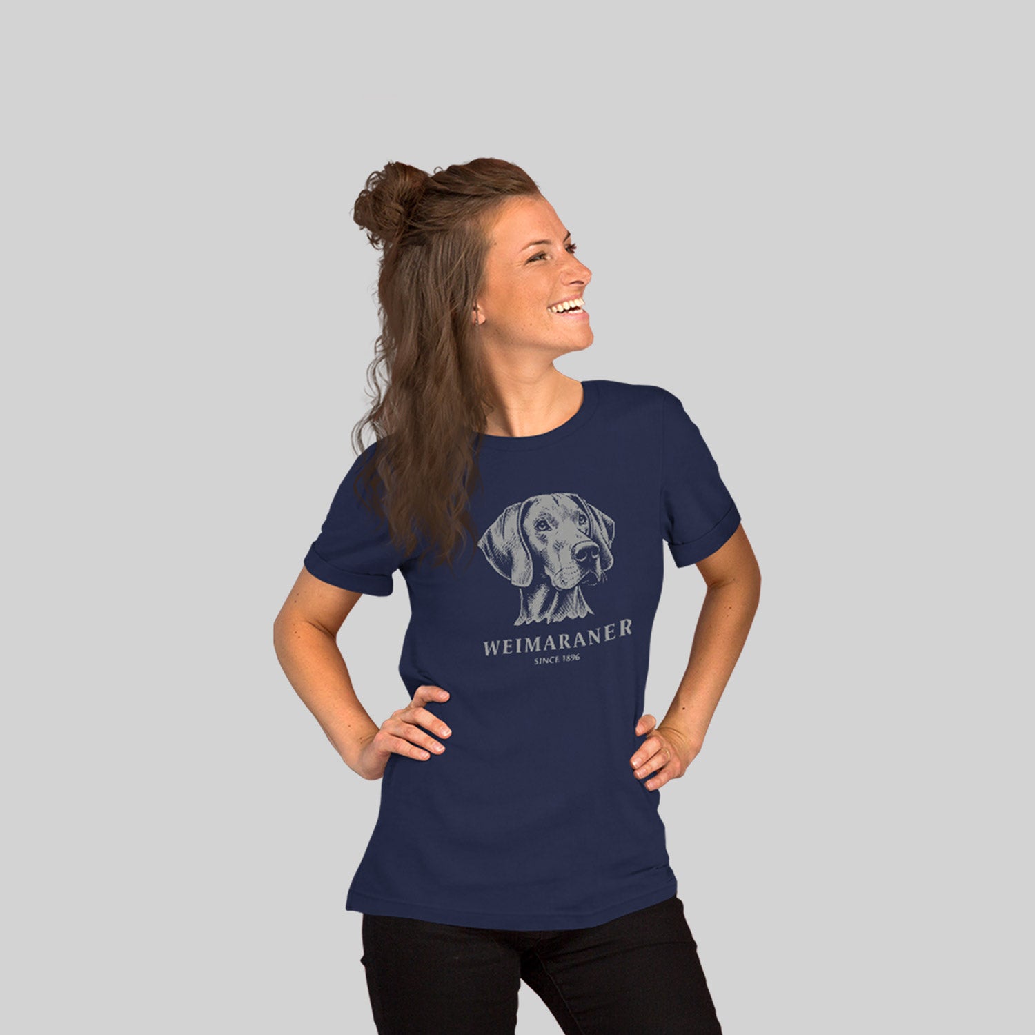 Weimaraner T-Shirt Navy Blue Woman - zio for paws