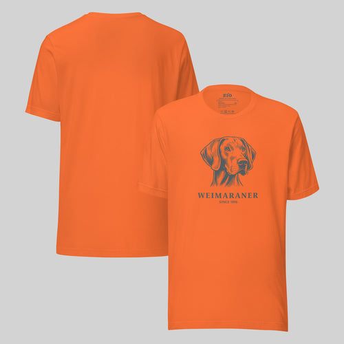 Weimaraner T-Shirt Orange front back- zio for paws