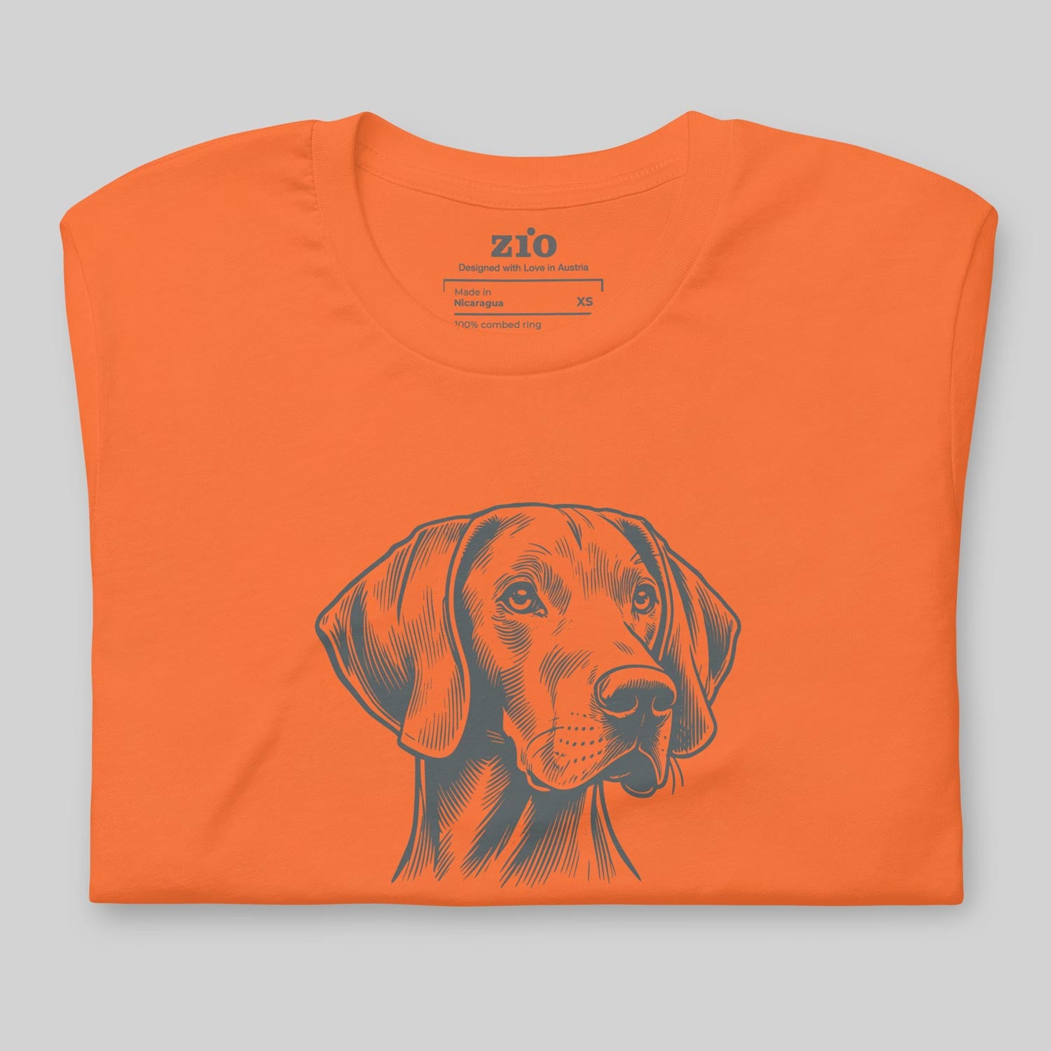 Weimaraner T-Shirt Orange folded - zio for paws