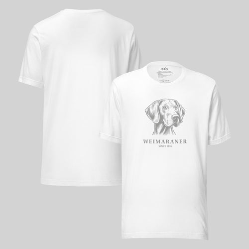 Weimaraner T-Shirt White front back- zio for paws